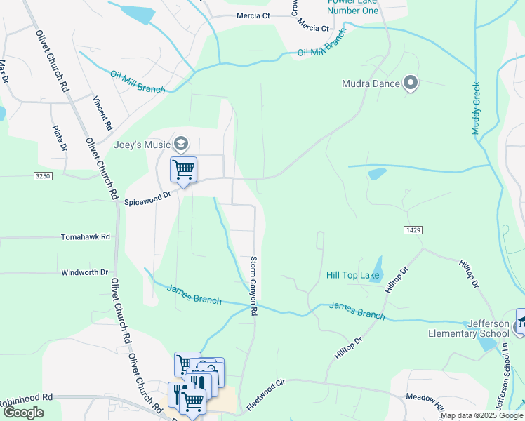 map of restaurants, bars, coffee shops, grocery stores, and more near 2151 Storm Canyon Road in Winston-Salem