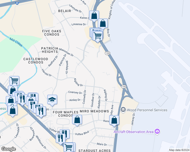 map of restaurants, bars, coffee shops, grocery stores, and more near 1200 Massman Drive in Nashville