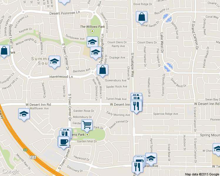 map of restaurants, bars, coffee shops, grocery stores, and more near 10318 Spider Rock Avenue in Las Vegas