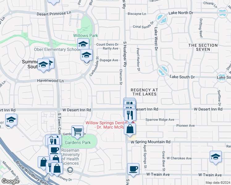map of restaurants, bars, coffee shops, grocery stores, and more near 10187 Spider Rock Avenue in Las Vegas