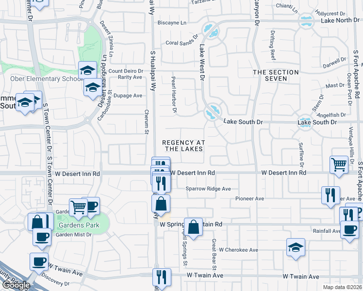 map of restaurants, bars, coffee shops, grocery stores, and more near 9917 Cozy Glen Circle in Las Vegas