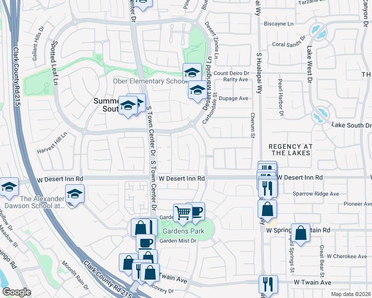 map of restaurants, bars, coffee shops, grocery stores, and more near 3223 Velvet Rose Street in Las Vegas
