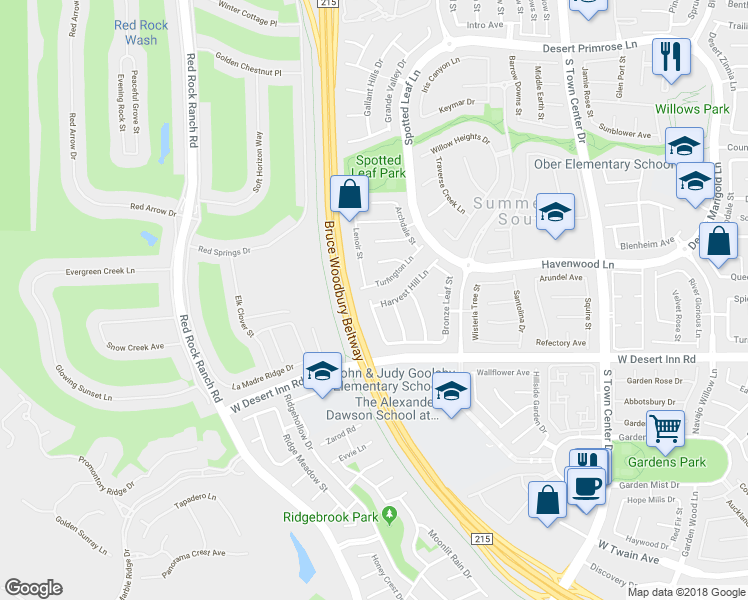 map of restaurants, bars, coffee shops, grocery stores, and more near 11136 Harvest Hill Lane in Las Vegas