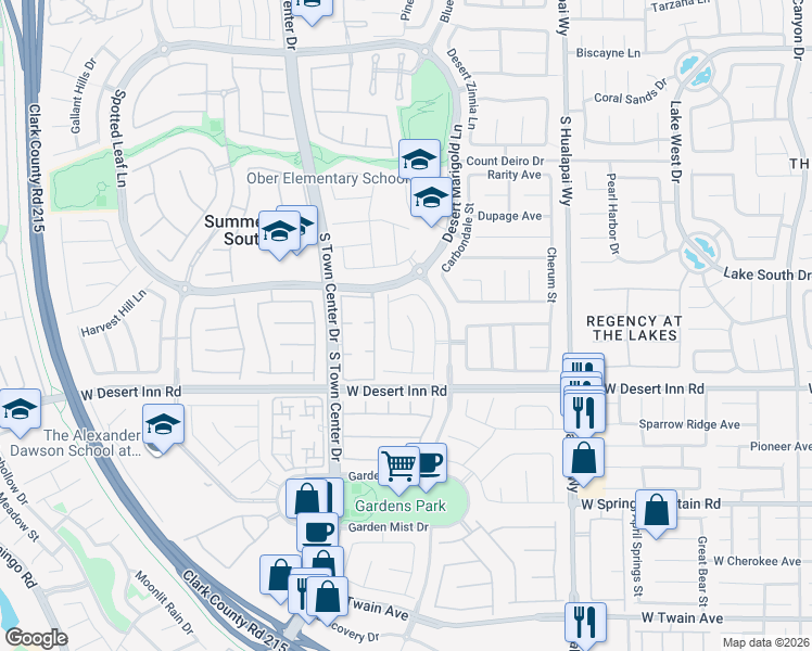 map of restaurants, bars, coffee shops, grocery stores, and more near 3223 Velvet Rose Street in Las Vegas