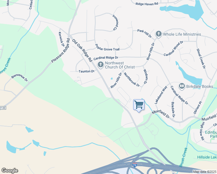 map of restaurants, bars, coffee shops, grocery stores, and more near 6825 River Hills Drive in Greensboro