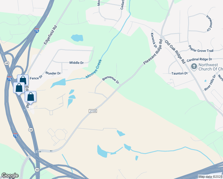 map of restaurants, bars, coffee shops, grocery stores, and more near 1623 Pleasant Ridge Road in Greensboro