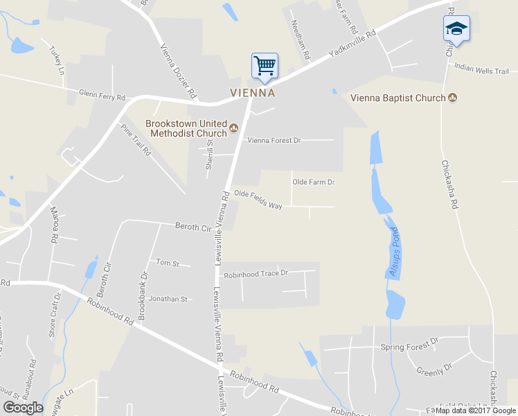 map of restaurants, bars, coffee shops, grocery stores, and more near 6171 Olde Fields Way in Pfafftown