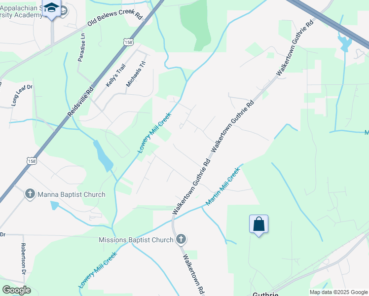 map of restaurants, bars, coffee shops, grocery stores, and more near 4055 Deamon Court in Winston Salem