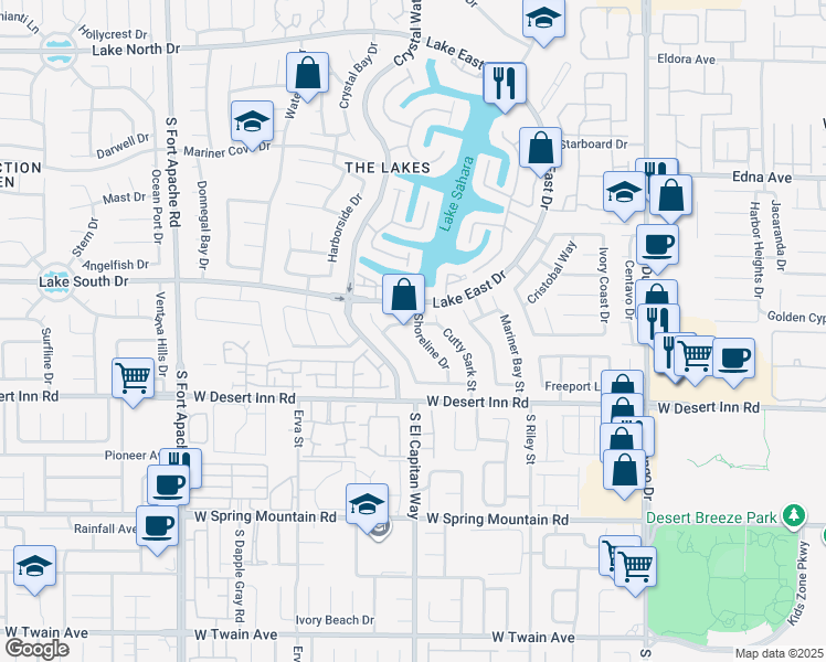 map of restaurants, bars, coffee shops, grocery stores, and more near 8761 Anchor Point Avenue in Las Vegas