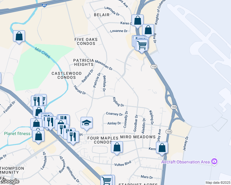 map of restaurants, bars, coffee shops, grocery stores, and more near 993 Glastonbury Road in Nashville