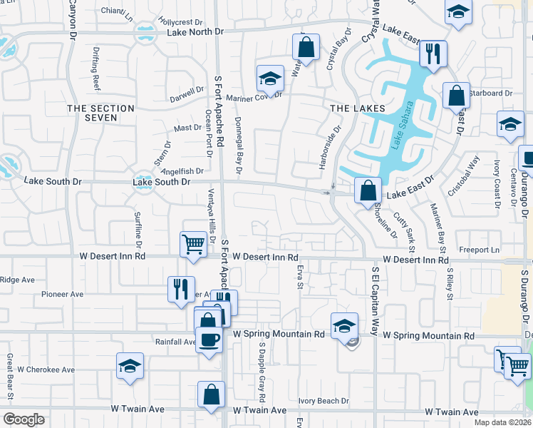 map of restaurants, bars, coffee shops, grocery stores, and more near 9009 Quiet Cove Way in Las Vegas