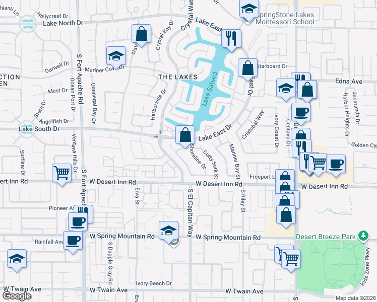 map of restaurants, bars, coffee shops, grocery stores, and more near 8761 Anchor Point Avenue in Las Vegas