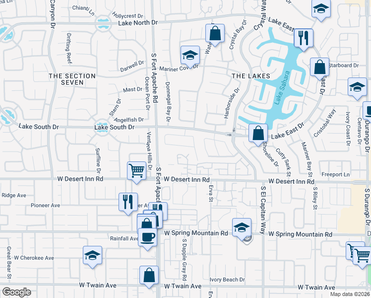 map of restaurants, bars, coffee shops, grocery stores, and more near 9009 Quiet Cove Way in Las Vegas