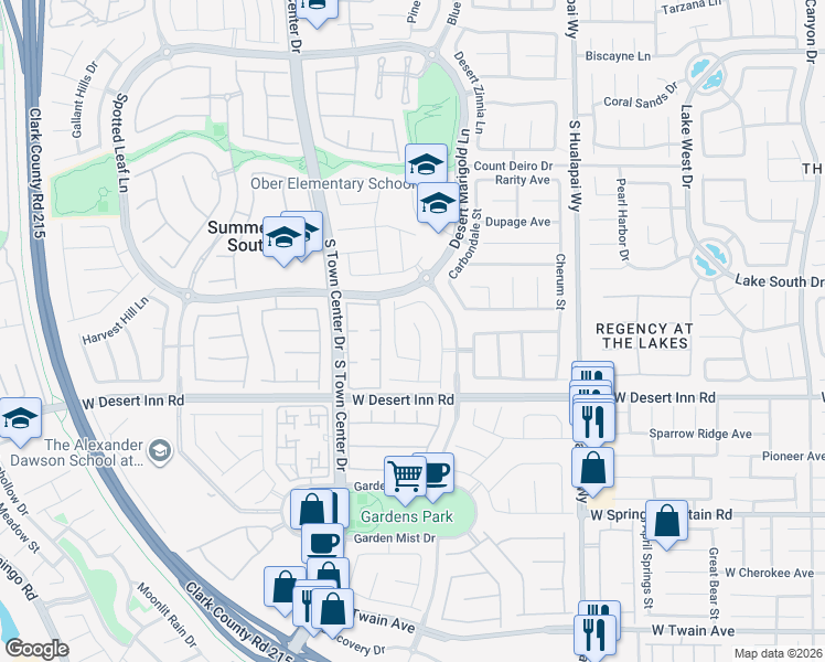 map of restaurants, bars, coffee shops, grocery stores, and more near 3223 Velvet Rose Street in Las Vegas