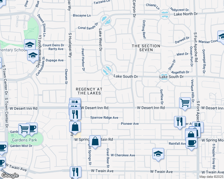 map of restaurants, bars, coffee shops, grocery stores, and more near 9808 Russett Wood Circle in Las Vegas