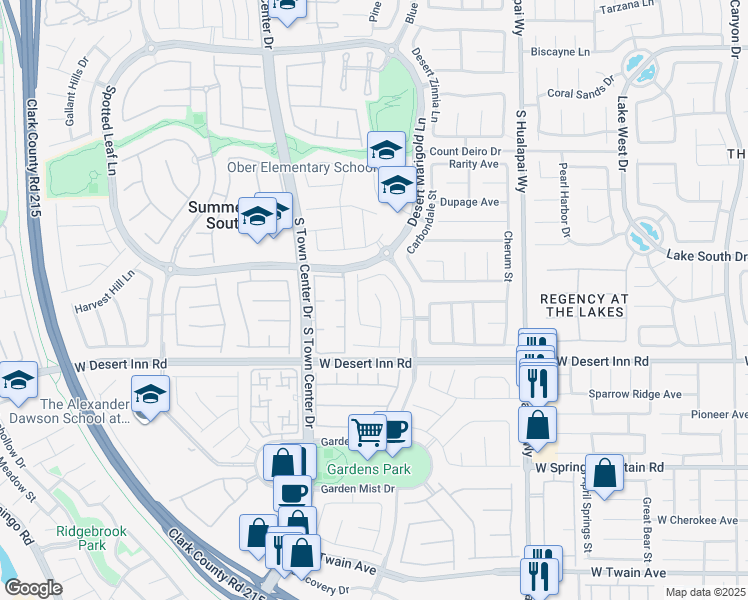 map of restaurants, bars, coffee shops, grocery stores, and more near 3223 Velvet Rose Street in Las Vegas