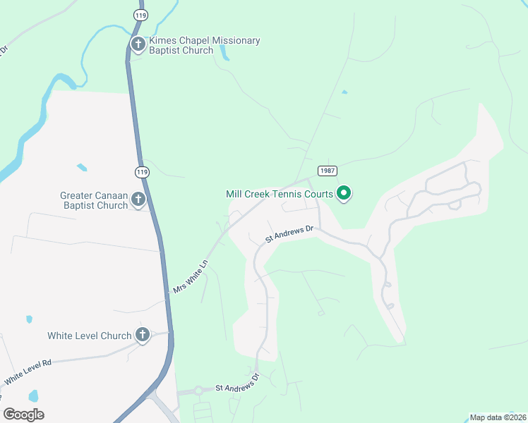 map of restaurants, bars, coffee shops, grocery stores, and more near 101 Elk River Court in Mebane