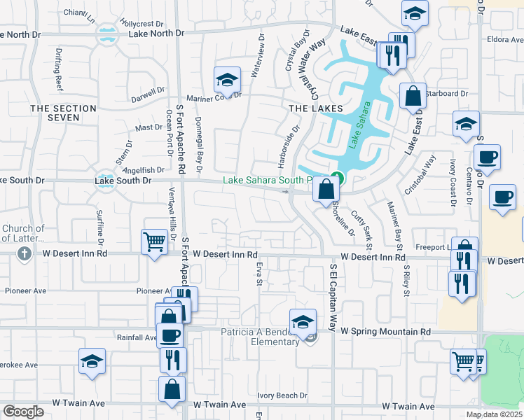 map of restaurants, bars, coffee shops, grocery stores, and more near 3217 Harbor Vista Street in Las Vegas