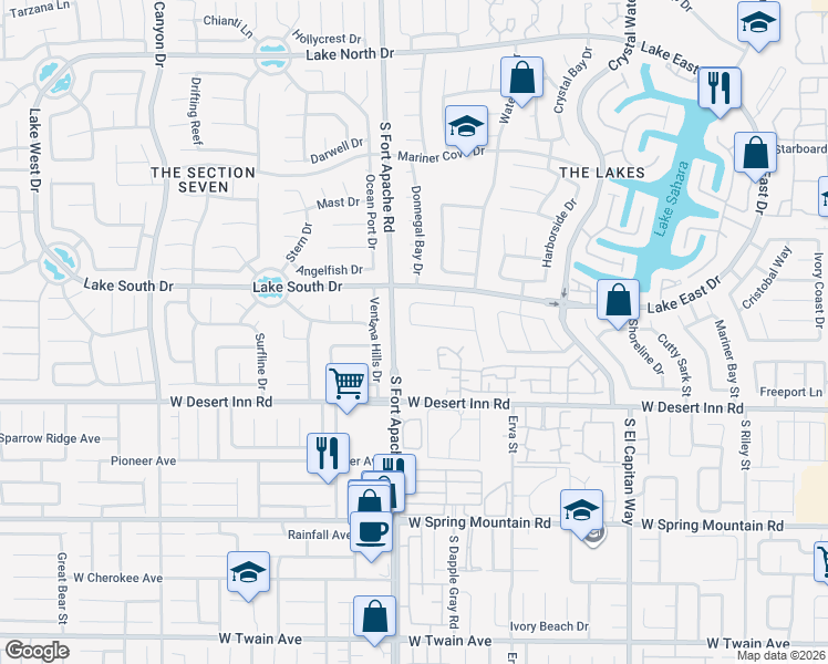 map of restaurants, bars, coffee shops, grocery stores, and more near 9105 Quiet Cove Way in Las Vegas
