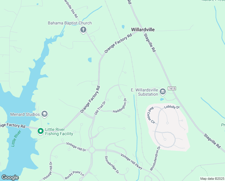 map of restaurants, bars, coffee shops, grocery stores, and more near 7004 Old Trail Drive in Durham