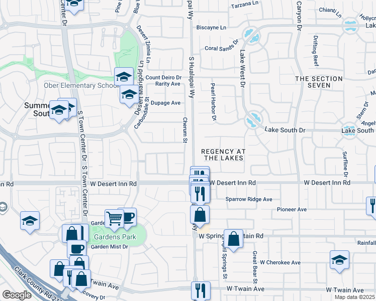 map of restaurants, bars, coffee shops, grocery stores, and more near 3262 Cherum Street in Las Vegas