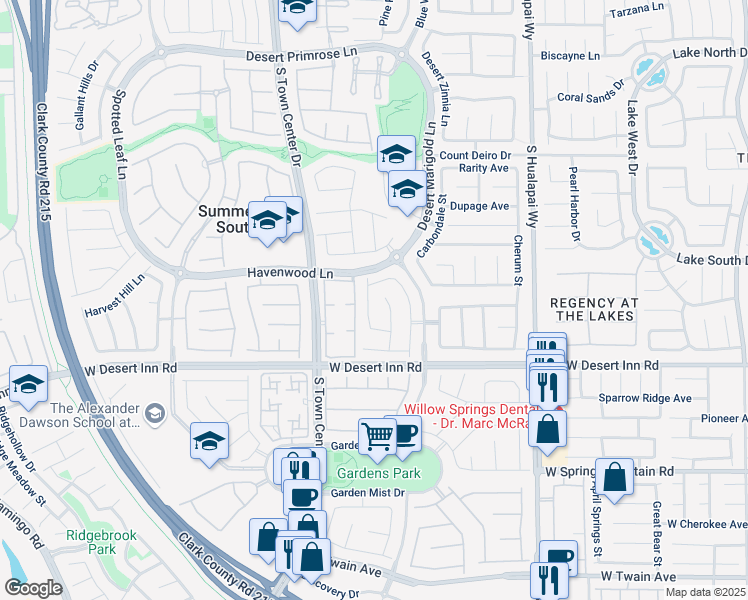 map of restaurants, bars, coffee shops, grocery stores, and more near 3220 Little Stream Street in Las Vegas