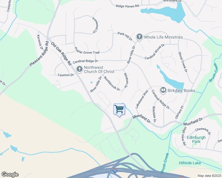 map of restaurants, bars, coffee shops, grocery stores, and more near 3305 Northbrook Drive in Greensboro