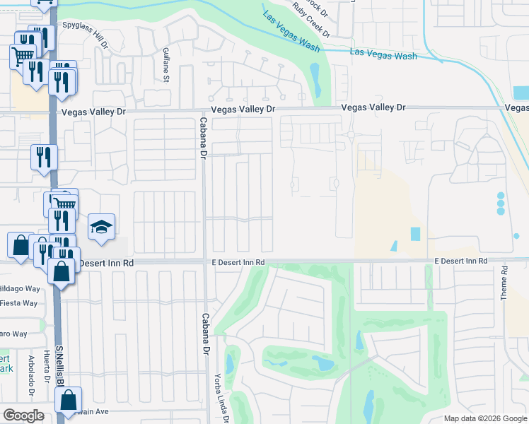 map of restaurants, bars, coffee shops, grocery stores, and more near 3167 Comitan Lane in Las Vegas