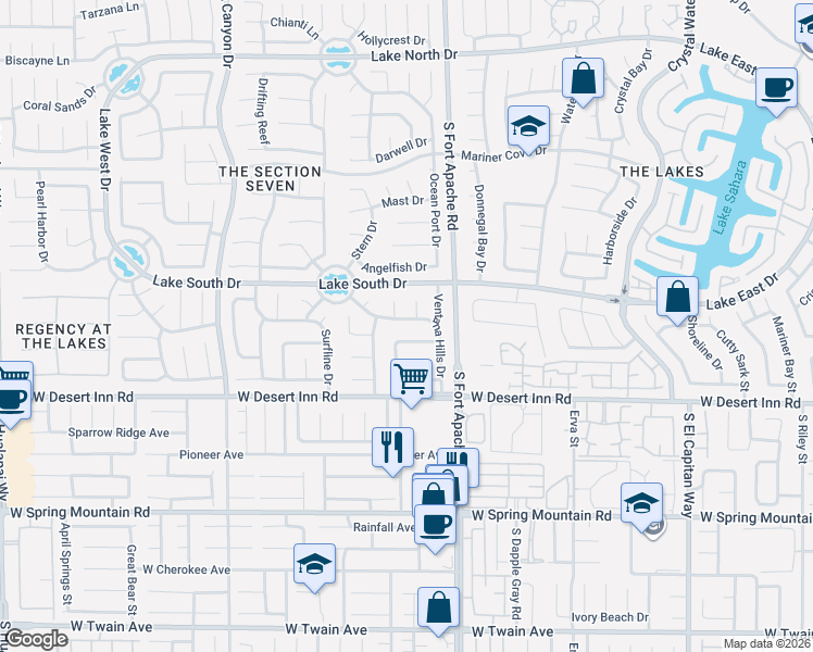 map of restaurants, bars, coffee shops, grocery stores, and more near 9321 Alameda Harbor Avenue in Las Vegas