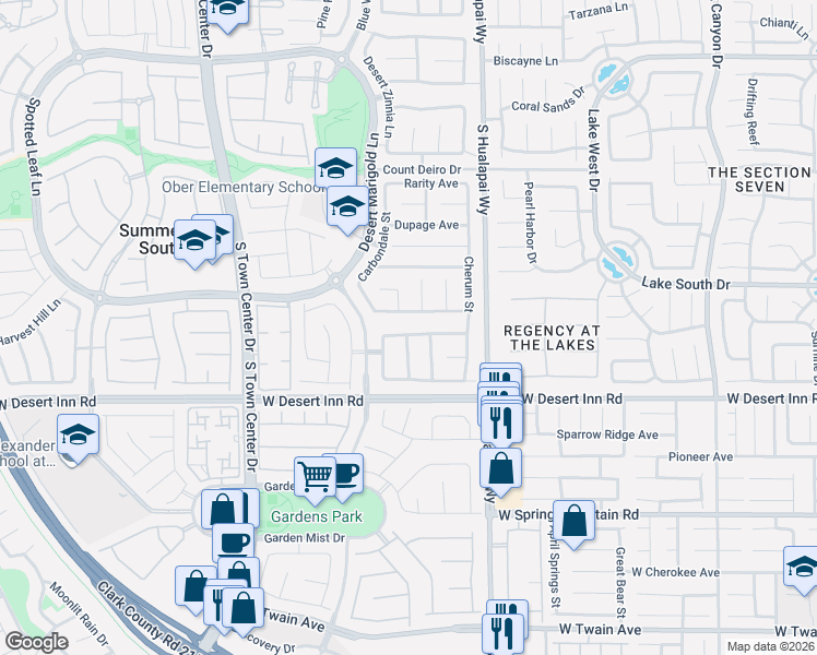 map of restaurants, bars, coffee shops, grocery stores, and more near 10318 Spider Rock Avenue in Las Vegas