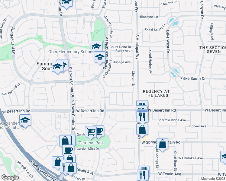 map of restaurants, bars, coffee shops, grocery stores, and more near 10318 Spider Rock Avenue in Las Vegas