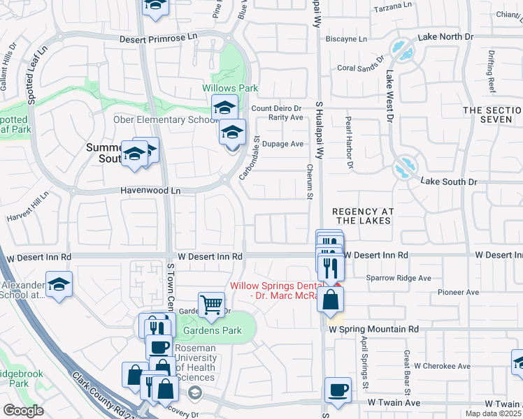 map of restaurants, bars, coffee shops, grocery stores, and more near 10318 Spider Rock Avenue in Las Vegas