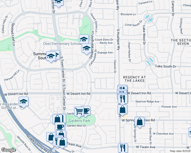 map of restaurants, bars, coffee shops, grocery stores, and more near 10318 Spider Rock Avenue in Las Vegas