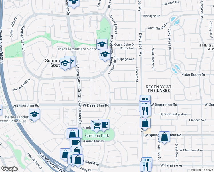 map of restaurants, bars, coffee shops, grocery stores, and more near 3224 River Glorious Lane in Las Vegas