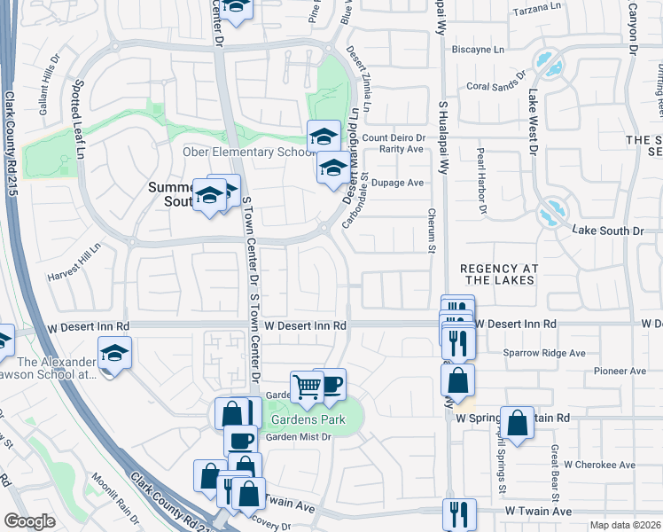 map of restaurants, bars, coffee shops, grocery stores, and more near 3223 Velvet Rose Street in Las Vegas