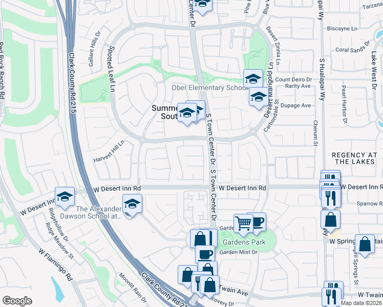 map of restaurants, bars, coffee shops, grocery stores, and more near 10672 Warrior Court in Las Vegas