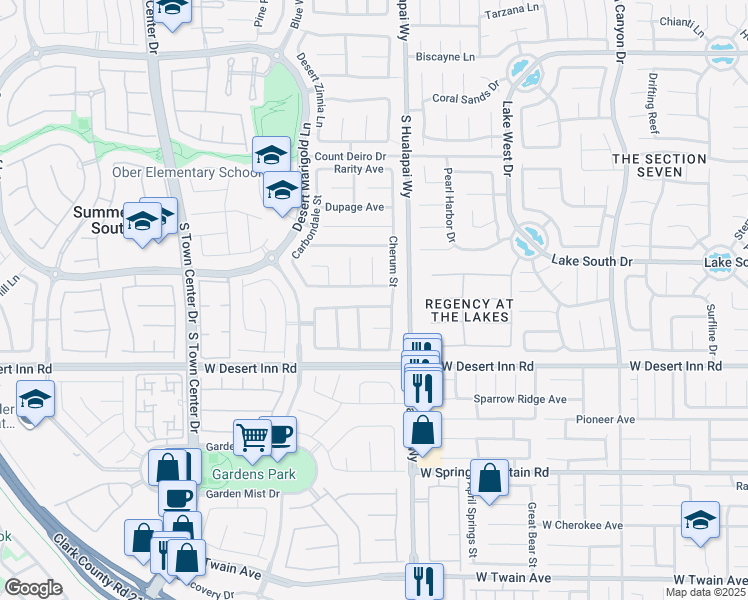 map of restaurants, bars, coffee shops, grocery stores, and more near 10186 Spider Rock Avenue in Las Vegas