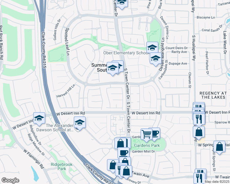 map of restaurants, bars, coffee shops, grocery stores, and more near 10704 Warrior Court in Las Vegas