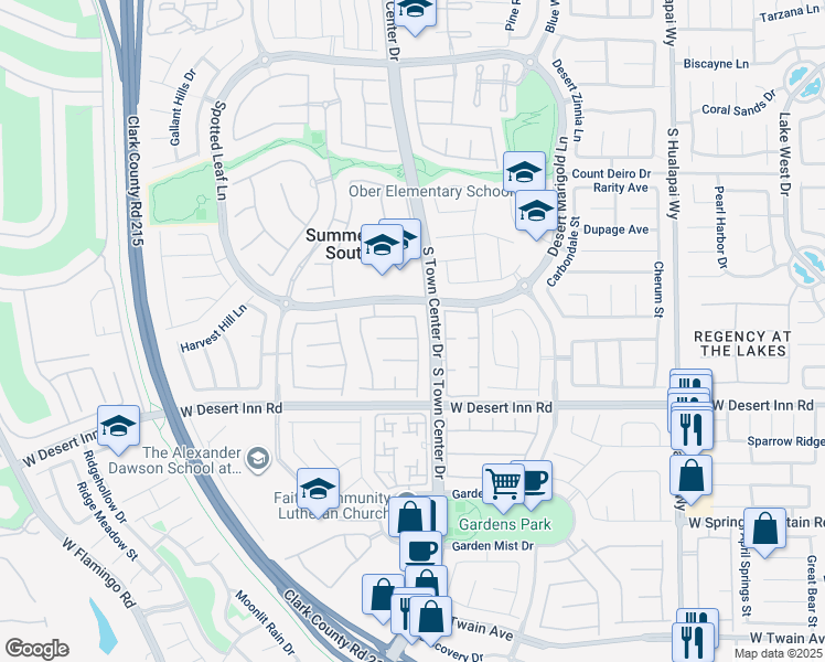 map of restaurants, bars, coffee shops, grocery stores, and more near 10640 Warrior Court in Las Vegas