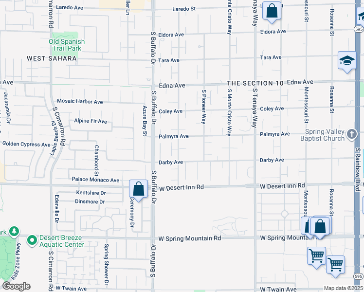 map of restaurants, bars, coffee shops, grocery stores, and more near 7664 Angel Crest Circle in Las Vegas