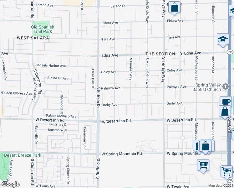 map of restaurants, bars, coffee shops, grocery stores, and more near 7664 Angel Crest Circle in Las Vegas