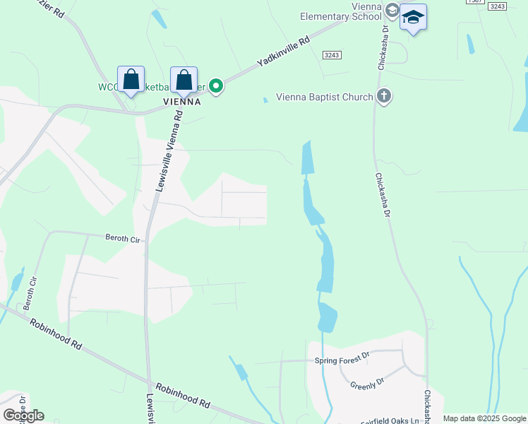 map of restaurants, bars, coffee shops, grocery stores, and more near 6118 Olde Fields Way in Pfafftown