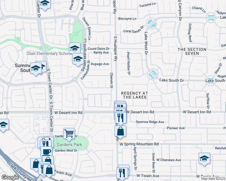 map of restaurants, bars, coffee shops, grocery stores, and more near 3262 Cherum Street in Las Vegas