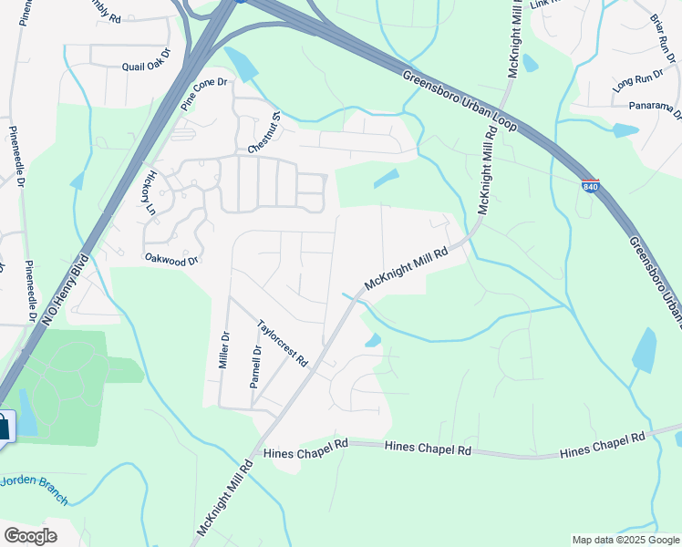 map of restaurants, bars, coffee shops, grocery stores, and more near 3714 Desmond Drive in Greensboro