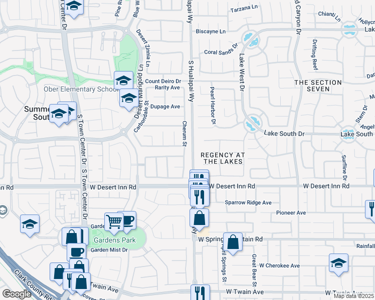 map of restaurants, bars, coffee shops, grocery stores, and more near 3262 Cherum Street in Las Vegas