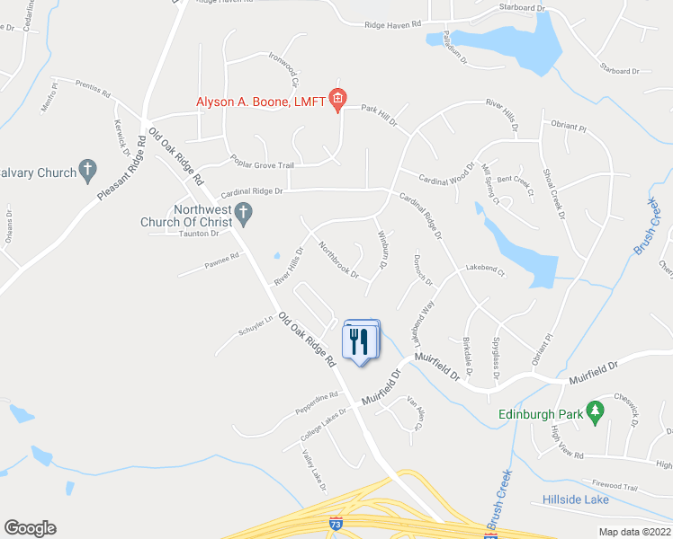 map of restaurants, bars, coffee shops, grocery stores, and more near 3305 Northbrook Drive in Greensboro