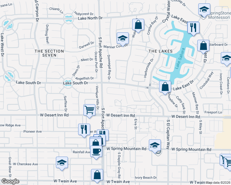 map of restaurants, bars, coffee shops, grocery stores, and more near 9032 Quiet Cove Way in Las Vegas