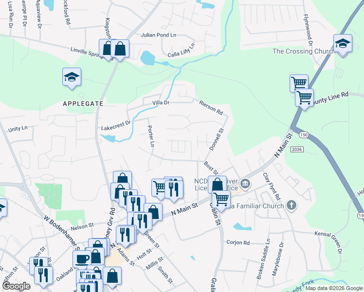 map of restaurants, bars, coffee shops, grocery stores, and more near in Kernersville