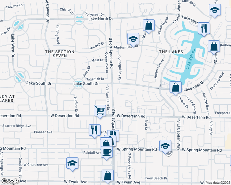 map of restaurants, bars, coffee shops, grocery stores, and more near 3217 Bermuda Bay Street in Las Vegas