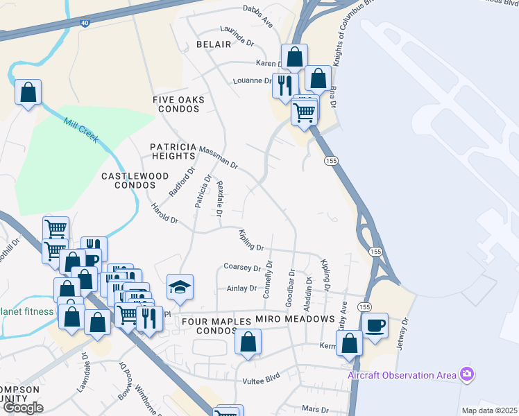 map of restaurants, bars, coffee shops, grocery stores, and more near 993 Glastonbury Road in Nashville